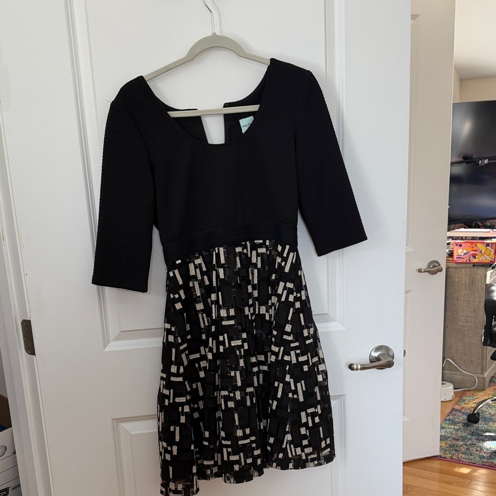 Tracy Reese Black and White Midi Dress